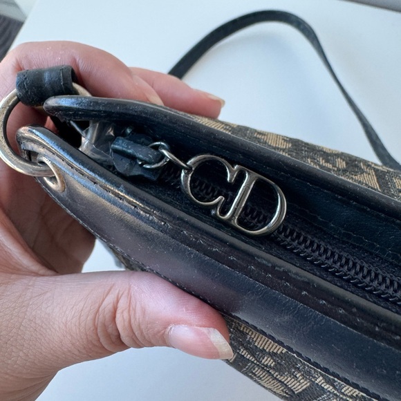 Vintage Christian Dior Trotter Canvas Shoulder Bag Navy - Picture 7 of 11